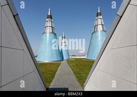 Art- et salle d'exposition de la République Fédérale Allemande, lumière conique tours, toit-jardin, Bonn, Rhénanie du Nord-Westphalie, E Banque D'Images