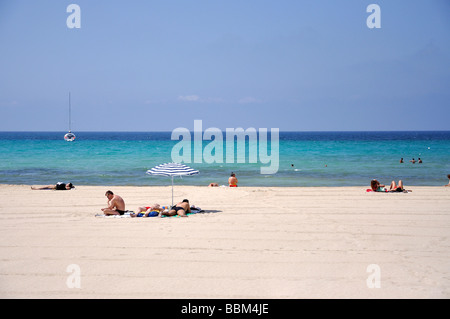 Vue de la plage Can Pastilla, Palma, municipalité, Majorque, Îles Baléares, Espagne Banque D'Images