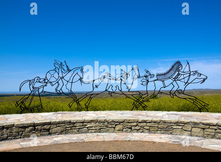 Cheyenne Lakota Indian Memorial, Little Bighorn Battlefield, Montana. Banque D'Images