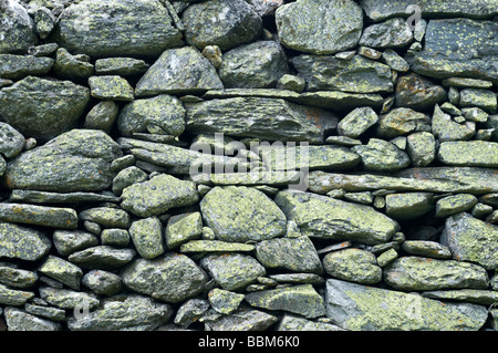 Mur de pierres naturelles, Obere Seebach-Alm pâturage d'altitude, le Tyrol, Autriche, Europe Banque D'Images