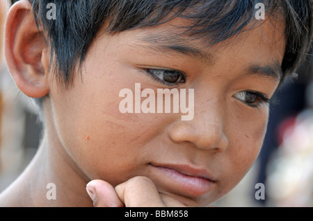 Enfants sans abri, Poipet, le Cambodge, l'Asie Banque D'Images