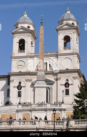 Obélisque, Santa Trinita dei Monti église, centre historique, Rome, Italie Banque D'Images