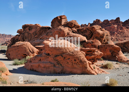 Ruches rock formation, Vallée de Feu Park, Nevada, USA Banque D'Images