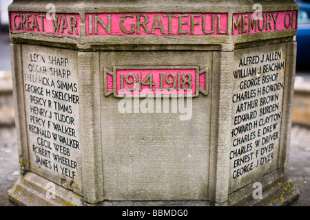 Monument commémoratif de guerre à la mort d'une ville de marché, Moreton-in-Marsh, Gloucestershire, Royaume-Uni Banque D'Images