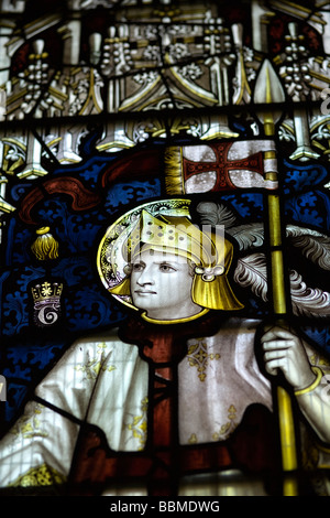 Vitraux victoriens image de Saint George, l'église St.Davids, Moreton-in-Marsh, Gloucestershire Banque D'Images