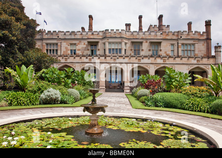Australie Nouvelle Galles du Sud. Maison du Gouvernement de la Nouvelle Galles du sud situé dans le Royal Botanic Gardens. Banque D'Images