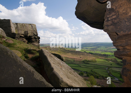 Curbar Edge dans le parc national de Peak District Derbyshire, Angleterre, Royaume-Uni Banque D'Images