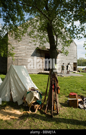 French and Indian War Reenactment à Mabee Farm Rotterdam Junction New York Vallée de la Mohawk Schenectady County New York Banque D'Images