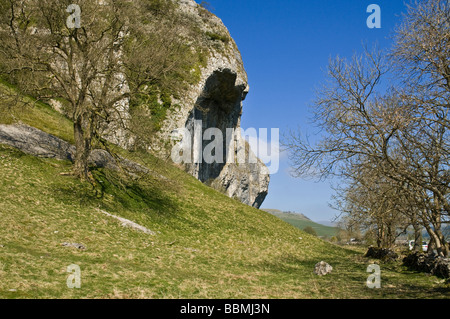 Dh Kilnsey Crag KILNSEY CRAG NORTH YORKSHIRE Wharfedale cliff crag Yorkshire Dales National Park Banque D'Images