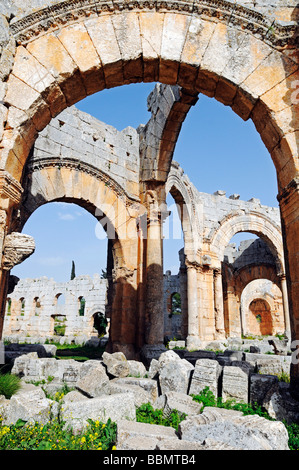 Monastère de Siméon Quala'at Samaan, villes mortes, de Syrie, d'Asie Banque D'Images