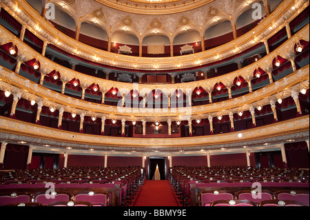 L'Auditorium de l'intérieur de l'opéra théâtre Odessa en Ukraine Banque D'Images