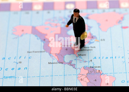 Un représentant de l'image conceptuelle d'affaires américain sur la scène mondiale Banque D'Images