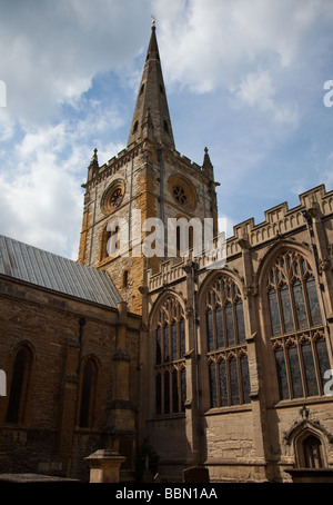 Shakespeare et d'autres statues et les bâtiments autour de Stratford Upon Avon, Warwickshire, Angleterre Banque D'Images