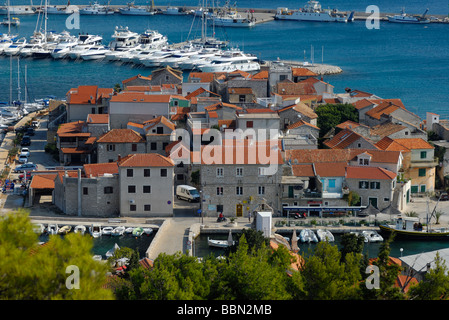 Vue de l'église de St Nicolas de la vieille partie de la ville de Split sur la côte dalmate de la Croatie Banque D'Images