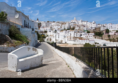 Avis d'une partie de la vieille ville de Vejer de la Frontera, Andalousie, Espagne, Europe Banque D'Images