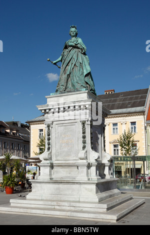 Maria Theresa statue, nouveau carré, Klagenfurt, Carinthie, Autriche, Europe Banque D'Images