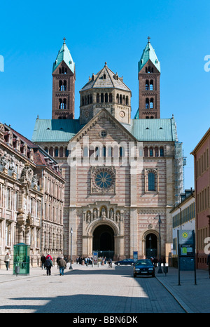 La cathédrale de Speyer, Kaiserdom, Spire, Rhénanie-Palatinat, Allemagne, Europe Banque D'Images