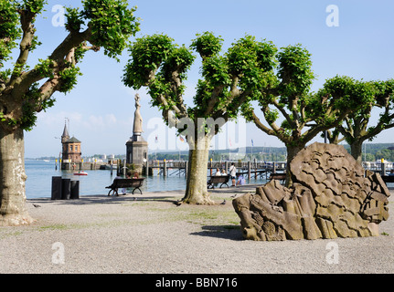 Lake promenade du port de Constance, Bade-Wurtemberg, Allemagne, Europe Banque D'Images