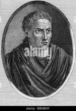 Ménandre, 342 - vers 291 avant J.-C., auteur grec / écrivain (poète), portrait, d'après l'ancienne image, gravure sur cuivre, 18e siècle, l'artiste n'a pas d'auteur pour être effacé Banque D'Images