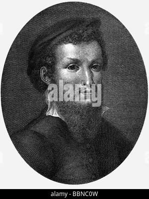 Correggio, Antonio Allegri da, ca.1494 - 5.3.1534, l'artiste italien (peintre), portrait, gravure sur bois après gravure sur cuivre par Société d'auteur de l'artiste n'a pas à être effacée Banque D'Images