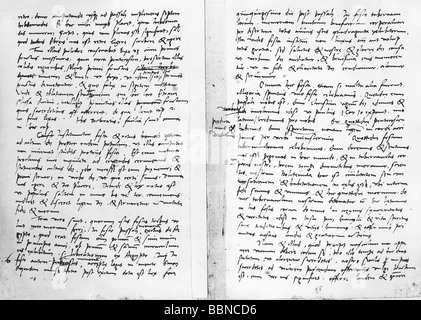 Luther, Martin, 10.11.1483 - 18.2.1546, théologien allemand, réformateur ecclésiastique, œuvres, traduction de la bible, annotations au 5ème livre de Moïse, Banque D'Images