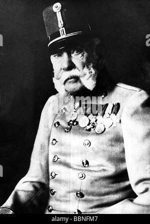 Franz Joseph I, 18.8.1830 - 21.11.1916, Empereur d'Autriche depuis 1848, demi-longueur en uniforme, photo de E. Bieberstein, Berlin, Banque D'Images