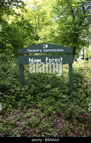 Signe de la Commission des forêts pour le nouveau Forset dans le Hampshire en Angleterre Banque D'Images