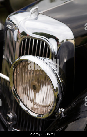 Projecteur de l'automobile ancienne classique peint noir britanniques ont fait 1931 SS1 coupé voiture jaguar Banque D'Images