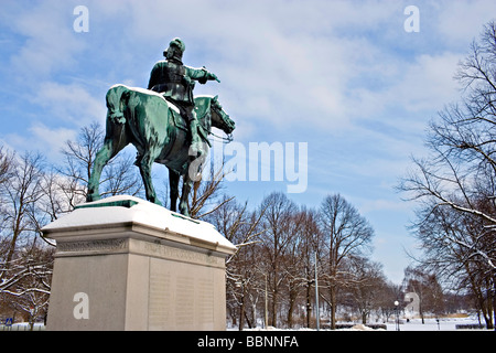 Statue du Roi Karl X Gustav, Nordiska Muséet, musée nordique (Stockholm, Suède) Banque D'Images