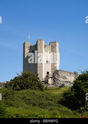 Conisbrough Castle Keep, Nr Doncaster, dans le Yorkshire du Sud, du nord de l'Angleterre Banque D'Images