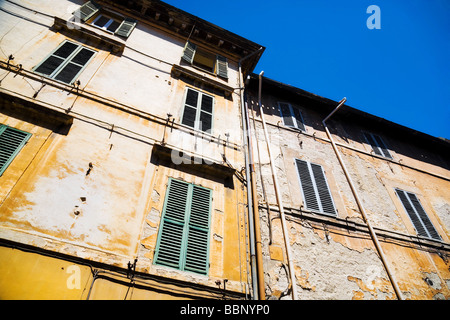 Vieilles maisons traditionnelle italienne vue grand angle Banque D'Images