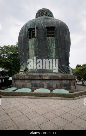 L'arrière de la statue de bronze de Bouddha Amida (aka Amitabha Bouddha) à Kotoku-in Temple. Kamakura. La Préfecture de Kanagawa. Le Japon Banque D'Images