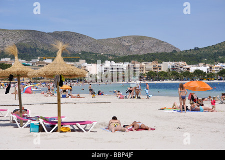 Platja d'Alcudia, Port d'Alcudia, Mallorca Alcudia, municipalité, Îles Baléares, Espagne Banque D'Images