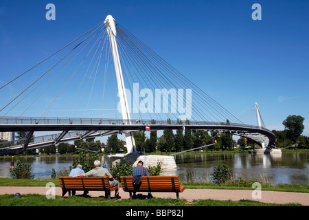 Pont MIMRAM, DEUX-RIVES JARDIN, STRASBOURG, Bas-rhin (67), Alsace, France Banque D'Images