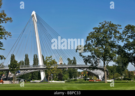 La passerelle Mimram, DEUX-RIVES JARDIN, STRASBOURG, BAS RHIN (67), Alsace, France, Europe Banque D'Images