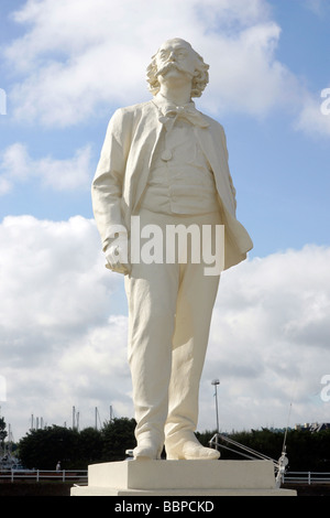 STATUE DE Gustave Flaubert (1821-1880), TROUVILLE-SUR-MER, Calvados (14), NORMANDIE, France Banque D'Images