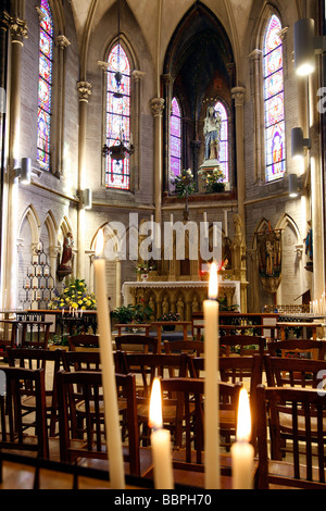 Intérieur de l'ÉGLISE NOTRE-DAME-DES-FLOTS CHAPELLE, SAINTE-ADRESSE, LE HAVRE, Seine-maritime (76), NORMANDIE, France Banque D'Images