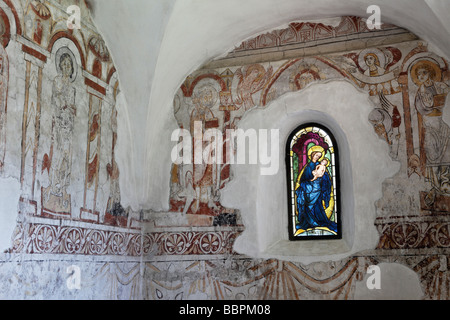 Fresques dans l'église du Rosaire, Maria Woerth au lac Wörther See, Carinthie, Autriche, Europe Banque D'Images