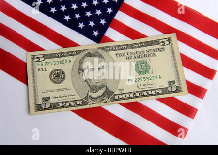 Stars Stripes et Dollars Banque D'Images