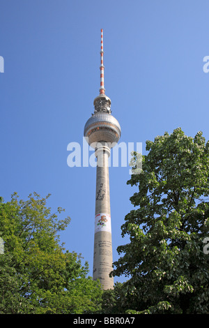 Tour de télévision Fernsehturm Berlin Allemagne Banque D'Images