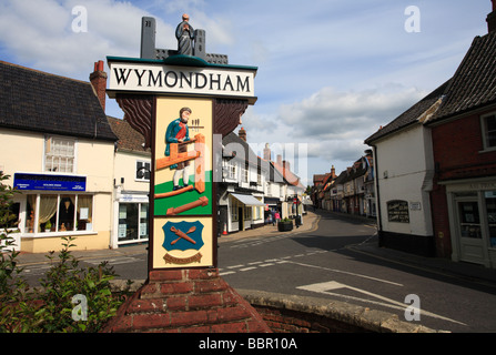 La ville signe en Wymondham à Norfolk. Banque D'Images