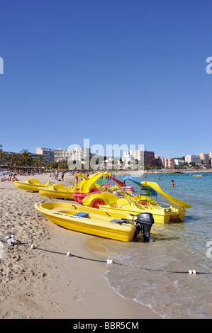 Vue de la plage de Magaluf, Calvia, municipalité, Majorque, Îles Baléares, Espagne Banque D'Images