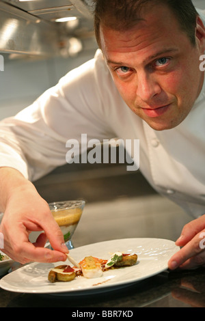 DIDIER ELENA, CHEF À L'HÔTEL RESTAURANT LES CRAYERES À REIMS, Marne (51) Banque D'Images