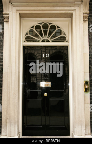 La porte du numéro 10 Downing Street Premier ministres residence London, England, UK Banque D'Images
