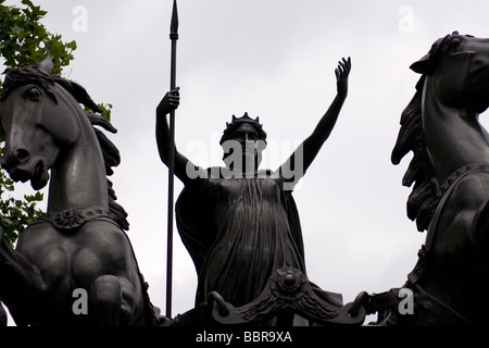 La statue de Boadicea de Westminster Bridge, Londres. Banque D'Images