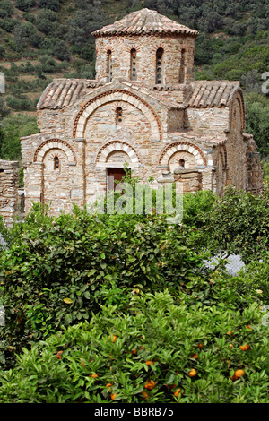 Chapelle byzantine, l'église de Panagia DE LUMBINIES DANS UNE ORANGERAIE, Fodele, Crète, Grèce Banque D'Images