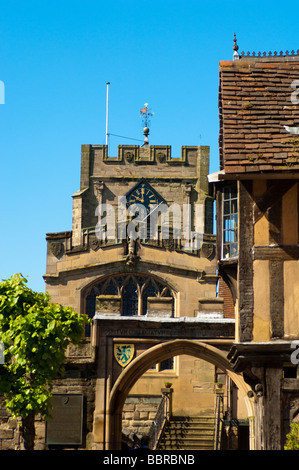 Lord Leycester Hospital & Westgate Chapelle, Warwick, Warwickshire, Royaume-Uni. Banque D'Images