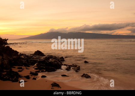 Coucher de Kapalua Beach Maui Hawaii Banque D'Images