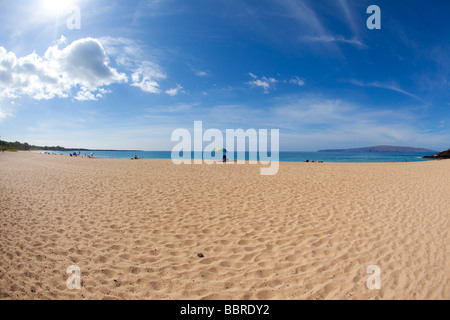 Makena Beach Oneloa grande plage Maui Hawaii Banque D'Images