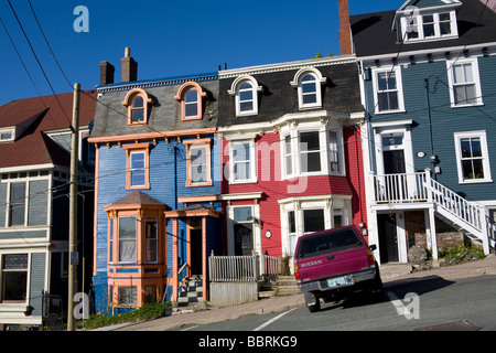 Maisons colorées St John s Terre-Neuve Canada Banque D'Images